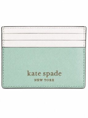 kate spade New York Mint and White Card Holder